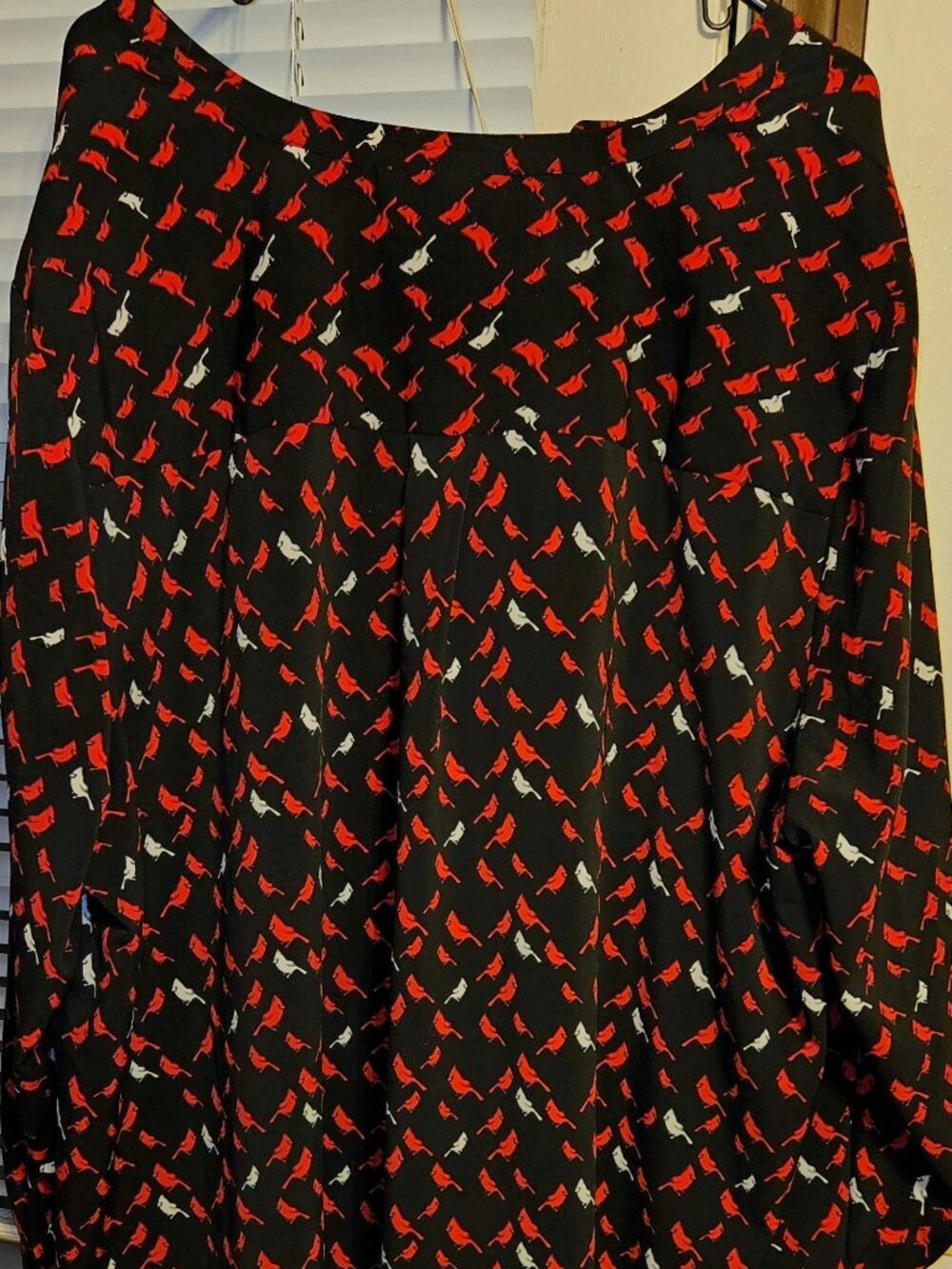 Catherines Woman's 3X 26/28 Plus Black Top with Cardinals.